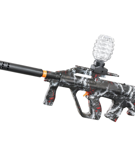 Mitraliera de jucarie electrica cu bile de hidrogen de gel, gun bluster, tragere in rafala, varsta peste 6 ani, ochelari de protectie, 5000 de bile incluse, cablu de incarcare, 28x31 cm, AUG, /