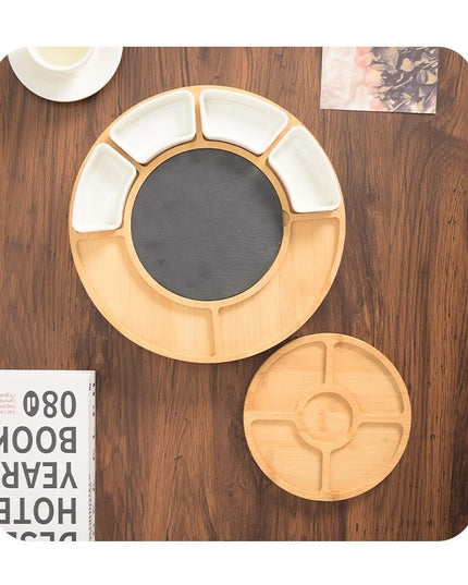 Platou Festiv, din Lemn, pentru Branzeturi si Aperitive, 18 Piese