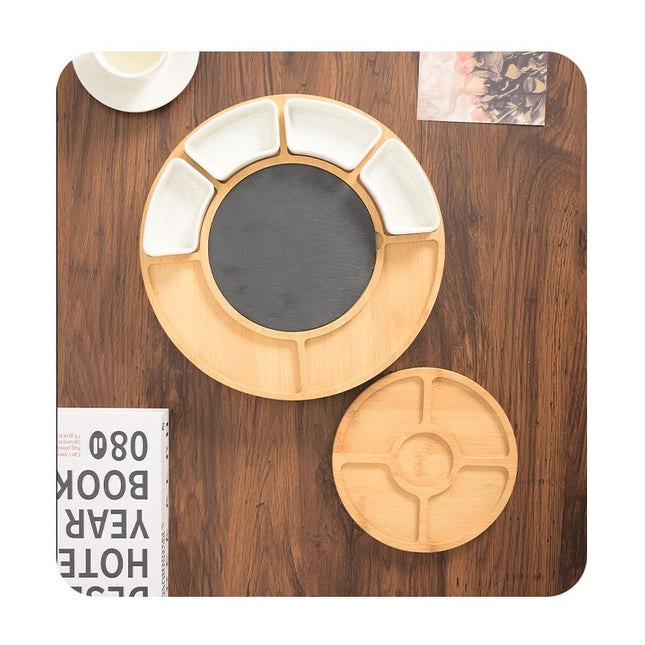 Platou Festiv, din Lemn, pentru Branzeturi si Aperitive, 18 Piese