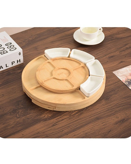 Platou Festiv, din Lemn, pentru Branzeturi si Aperitive, 18 Piese