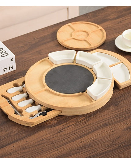 Platou Festiv, din Lemn, pentru Branzeturi si Aperitive, 18 Piese