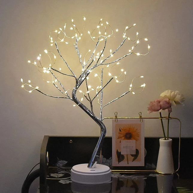 Pom decorativ luminat pentru Craciun, pentru interior/exterior, Arbore cu baterii + USB, 108 LED-uri