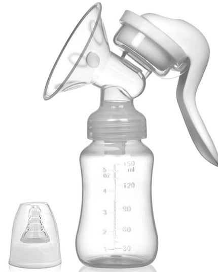 Pompa de San Manuala Multifunctionala, Portabila, cu Tetina pentru Biberon, Anti-Scurgere, Anti-Reflux, 18.5x6 cm, 150 mL, Silicon, Recipient