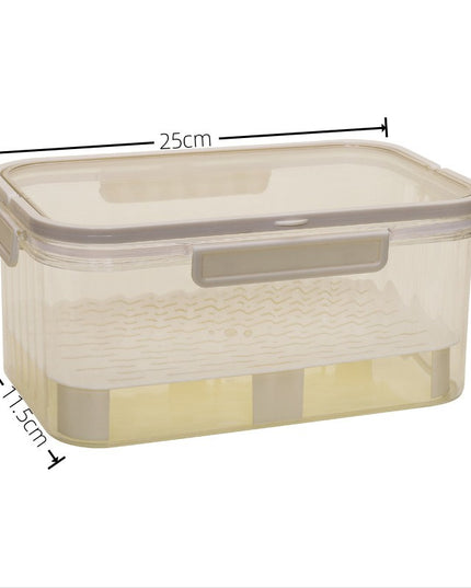 Cutie de Depozitare Portabila, cu Separator pentru Gheata si Scurgere, Mentine Rece, Caserola Pranz, 25x16.5x11.5 cm, /