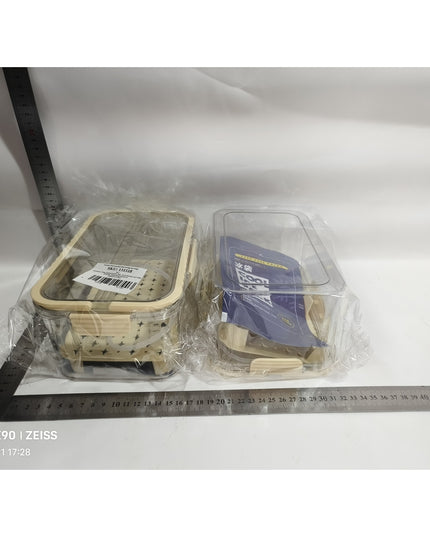 pentru Depozitare Alimente, de Uz Casnic, 2 Compartimente, Zona pentru Gheata, Mentinere Fresh, cu Maner, Material PET