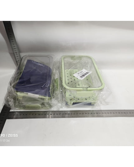 pentru Depozitare Alimente, de Uz Casnic, 2 Compartimente, Zona pentru Gheata, Mentinere Fresh, cu Maner, Material PET