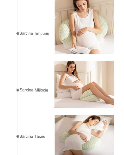Perna pentru Gravide, Husa Detasabila, Spuma Moale, Utilizare in Forma H si U, Reglabila, Latime Ajustabila, Proactive