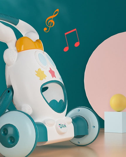 Premergator pentru copii pliabil, viteza ajustabila, maner antialunecare, cu lumini si muzica,loc depozitare jucarii, inaltime ajustabila