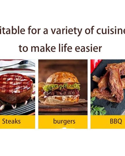 Presa Manuala pentru Carne, din Aliaj de Aluminiu, Maner din Lemn, Presa pentru Burgeri, Usor de Curatat si Folosit, Patrata