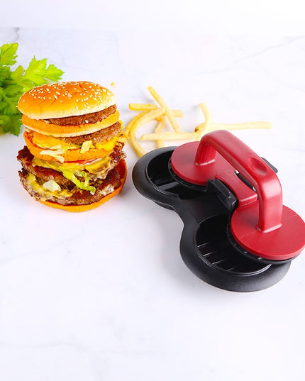 Presa dubla pentru hamburgeri 1, forma si presa, cu maner, material ABS, , 140 g