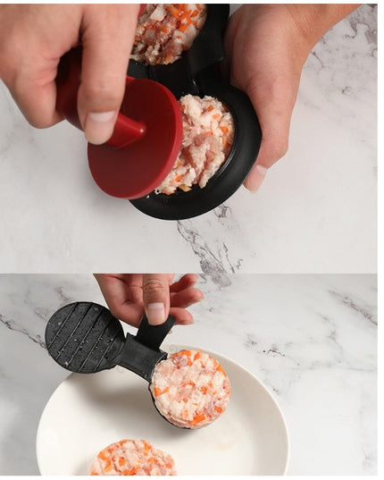 Presa dubla pentru hamburgeri 1, forma si presa, cu maner, material ABS, , 140 g