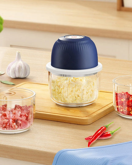 Tocator Electric pentru Bucatarie, Model Presa Electrica pentru Legume Fructe Carne Umpluturi Sosuri, Otel Inoxidabil,350 ml