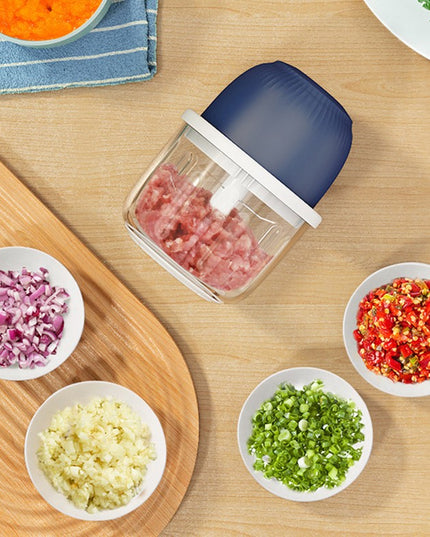 Tocator Electric pentru Bucatarie, Model Presa Electrica pentru Legume Fructe Carne Umpluturi Sosuri, Otel Inoxidabil,350 ml