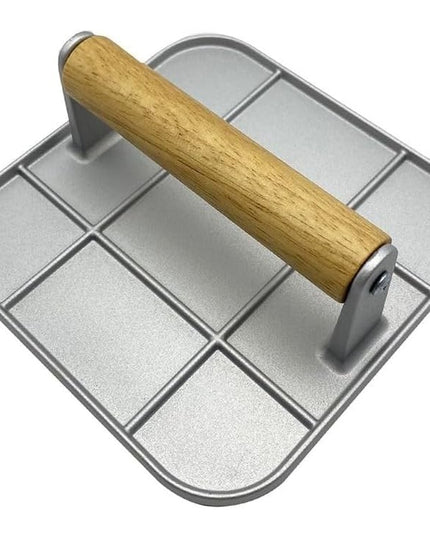 Presa Manuala pentru Carne, din Aliaj de Aluminiu, Maner din Lemn, Presa pentru Burgeri, Usor de Curatat si Folosit, Patrata