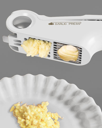 Presa Multifunctionala pentru Usturoi 4in1, Presa, Feliator, Desfacator de Borcane, Curatator Fructe/Legume