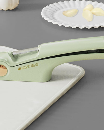Presa Multifunctionala pentru Usturoi 4in1, Presa, Feliator, Desfacator de Borcane, Curatator Fructe/Legume