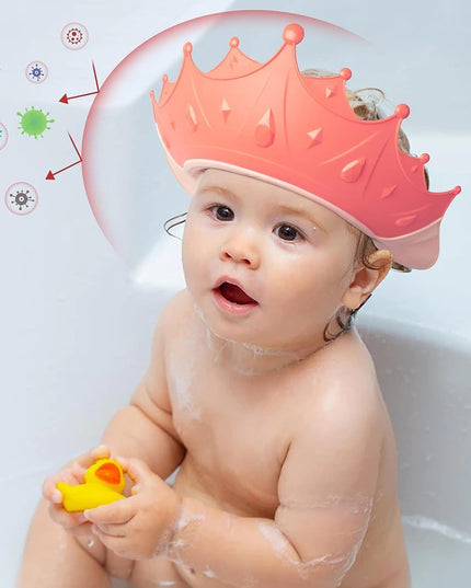Viziera de Protectie Baie Pentru Copii, Model Coroana, Dimensiune ajustabila, Durabil, Usor de curatat, Impotriva Samponului, pentru Ochi si Urechi, TPE+PP