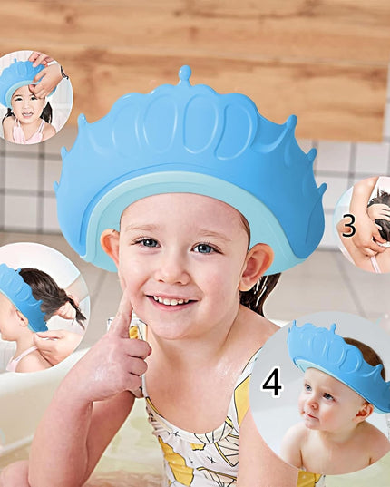 Viziera de Protectie Baie Pentru Copii, Model Coronita, Dimensiune ajustabila, Durabil, Usor de curatat, Impotriva Samponului, pentru Ochi si Urechi, TPE+PP