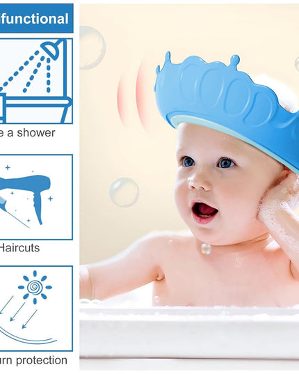 Viziera de Protectie Baie Pentru Copii, Model Coronita, Dimensiune ajustabila, Durabil, Usor de curatat, Impotriva Samponului, pentru Ochi si Urechi, TPE+PP