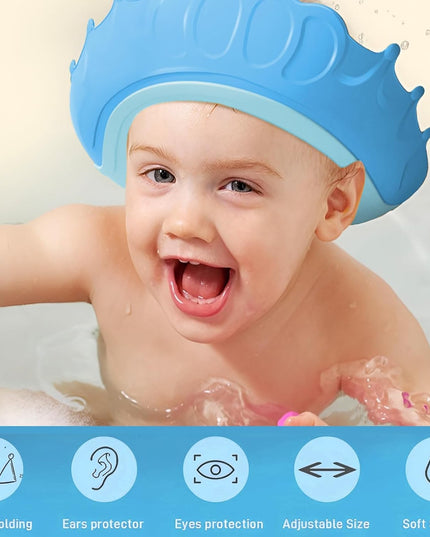 Viziera de Protectie Baie Pentru Copii, Model Coronita, Dimensiune ajustabila, Durabil, Usor de curatat, Impotriva Samponului, pentru Ochi si Urechi, TPE+PP