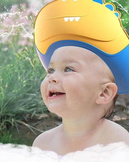 Casca de Dus, Previne Scurgerea Apei si Samponului pe Fata, 0-12 Ani, Ajustabila, din TPE+PP,Model Crocodil