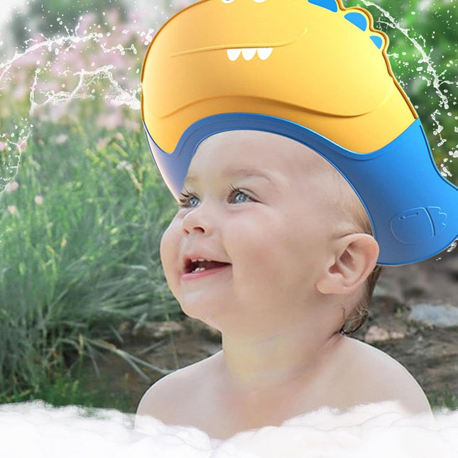 Casca de Dus, Previne Scurgerea Apei si Samponului pe Fata, 0-12 Ani, Ajustabila, din TPE+PP,Model Crocodil