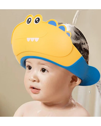 Casca de Dus, Previne Scurgerea Apei si Samponului pe Fata, 0-12 Ani, Ajustabila, din TPE+PP,Model Crocodil