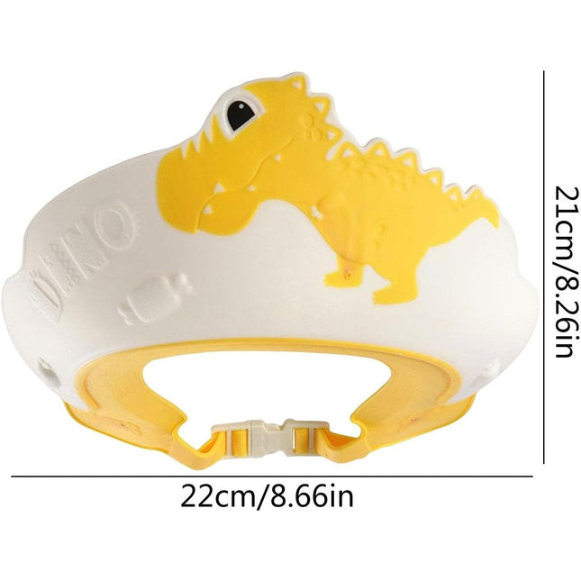 Viziera de Protectie Baie Pentru Copii, Model Dinozaur, Dimensiune ajustabila, Durabil, Usor de curatat, Impotriva Samponului, pentru Ochi si Urechi, TPE+PP, 22x21 cm