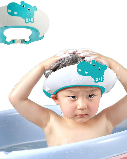 Viziera de Protectie Baie Pentru Copii, Model Hipopotam, Dimensiune ajustabila, Durabil, Usor de curatat, Impotriva Samponului, pentru Ochi si Urechi, TPE+PP