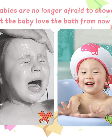 Viziera de Protectie Baie Pentru Copii, Model Hipopotam, Dimensiune ajustabila, Durabil, Usor de curatat, Impotriva Samponului, pentru Ochi si Urechi, TPE+PP