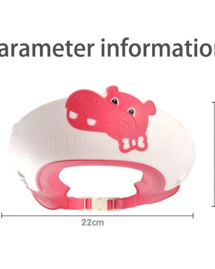 Viziera de Protectie Baie Pentru Copii, Model Hipopotam, Dimensiune ajustabila, Durabil, Usor de curatat, Impotriva Samponului, pentru Ochi si Urechi, TPE+PP