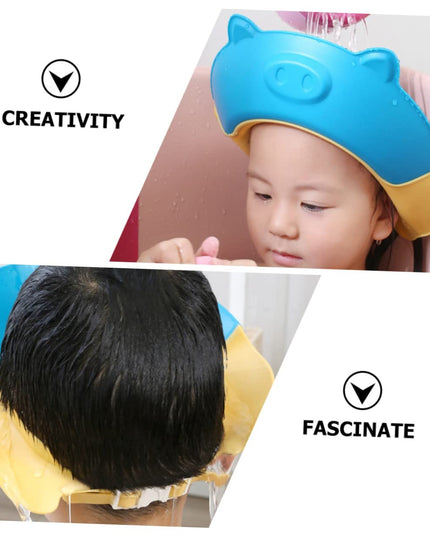 Viziera de Protectie Baie Pentru Copii, Model Purcelus, Dimensiune ajustabila, Durabil, Usor de curatat, Impotriva Samponului, pentru Ochi si Urechi, TPE+PP