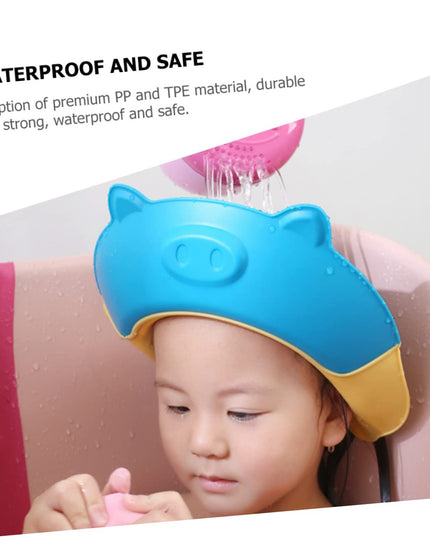 Viziera de Protectie Baie Pentru Copii, Model Purcelus, Dimensiune ajustabila, Durabil, Usor de curatat, Impotriva Samponului, pentru Ochi si Urechi, TPE+PP