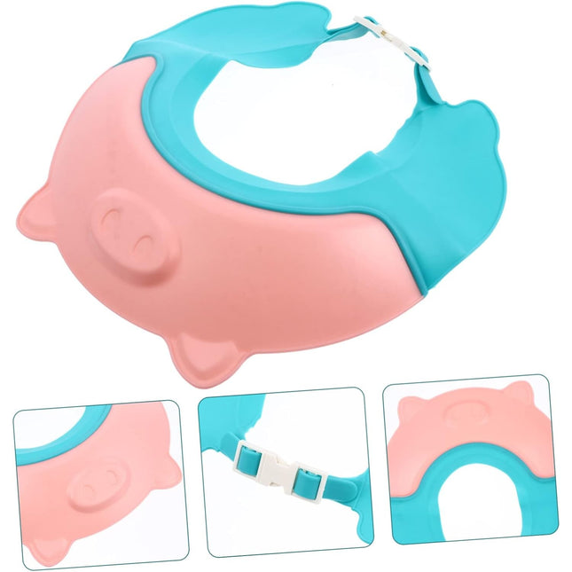 Viziera de Protectie Baie Pentru Copii, Model Purcelus, Dimensiune ajustabila, Durabil, Usor de curatat, Impotriva Samponului, pentru Ochi si Urechi, TPE+PP