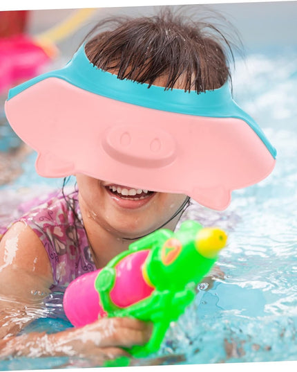 Viziera de Protectie Baie Pentru Copii, Model Purcelus, Dimensiune ajustabila, Durabil, Usor de curatat, Impotriva Samponului, pentru Ochi si Urechi, TPE+PP