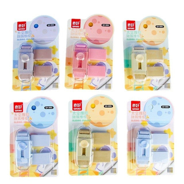 Radiera, cu 2 Rezerve, Reglare Pull-Push, din Cauciuc