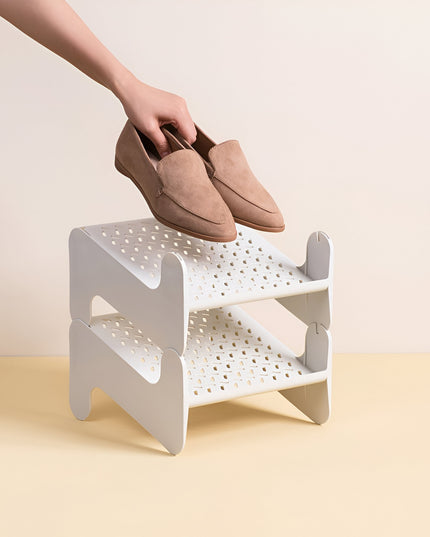 Suport pentru Pantofi, cu Doua Straturi, Organizator, Antiderapant și Durabil, 26x24.8x16 cm