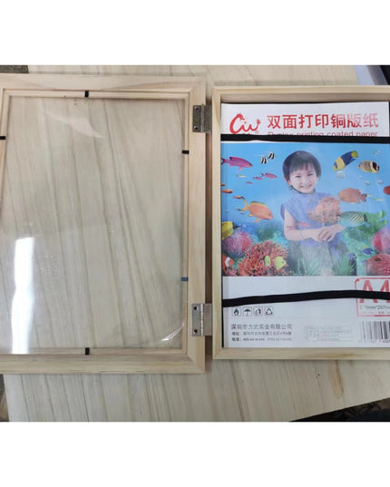 Rama Foto din Lemn, cu Spatiu Pentru Depozitare, Pentru Desene si Picturi A4, Sticla Securizata, Rama MDF