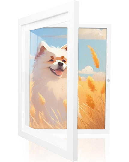 Rama Foto din Lemn, cu Spatiu Pentru Depozitare, Pentru Desene si Picturi A4, Sticla Securizata, Rama MDF