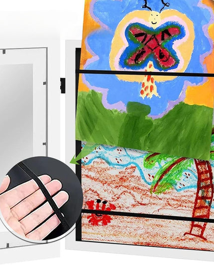 Rama Foto din Lemn, cu Spatiu Pentru Depozitare, Pentru Desene si Picturi A4, Sticla Securizata, Rama MDF