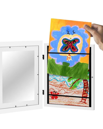 Rama Foto din Lemn, cu Spatiu Pentru Depozitare, Pentru Desene si Picturi A4, Sticla Securizata, Rama MDF