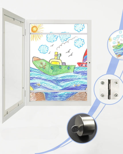 Rama Foto din Lemn, cu Spatiu Pentru Depozitare, Pentru Desene si Picturi A4, Sticla Securizata, Rama MDF