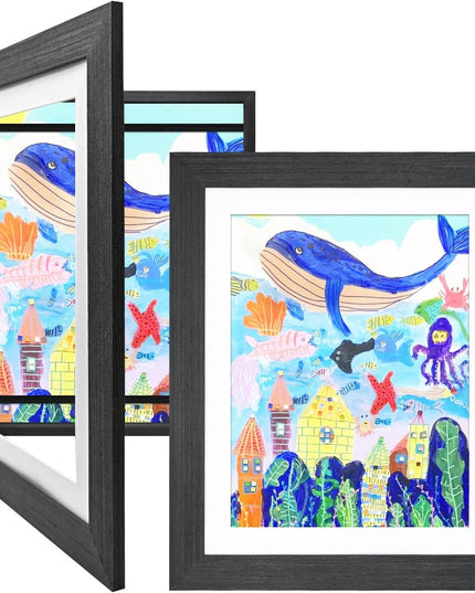 Rama Foto din Lemn, cu Spatiu Pentru Depozitare, Pentru Desene si Picturi A4, Sticla Securizata, Rama MDF