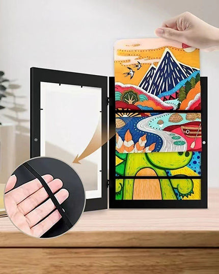 Rama Foto din Lemn, cu Spatiu Pentru Depozitare, Pentru Desene si Picturi A4, Sticla Securizata, Rama MDF