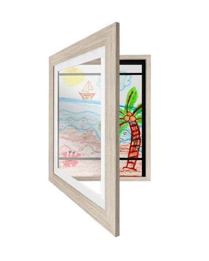 Rama Foto din Lemn, cu Spatiu Pentru Depozitare, Pentru Desene si Picturi A4, Sticla Securizata, Rama MDF