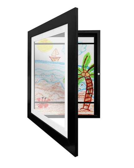 Rama Foto din Lemn, cu Spatiu Pentru Depozitare, Pentru Desene si Picturi A4, Sticla Securizata, Rama MDF