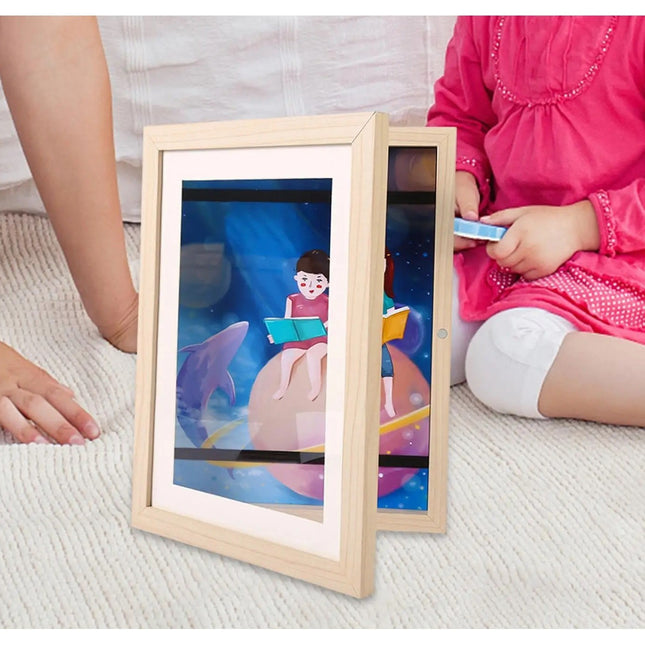 Rama pentru Foto si , din Lemn, cu Spatiu Pentru Depozitare, Pentru Desene si Picturi A4, Sticla Securizata,530 g