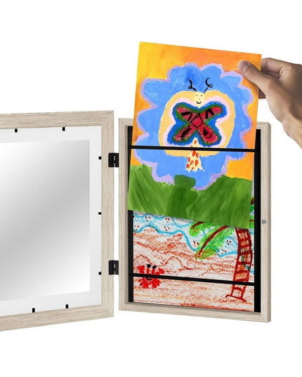 Rama pentru Foto si , din Lemn, cu Spatiu Pentru Depozitare, Pentru Desene si Picturi A4, Sticla Securizata,530 g