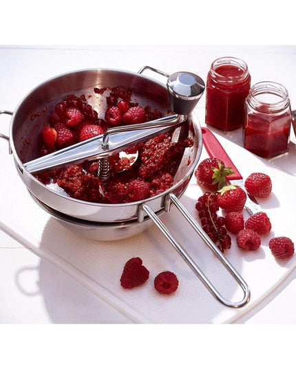 Rasnita Manuala pentru Fructe, din Otel Inoxidabil, Macinare Alimentelor pentru Bebelusi, 3 Discuri de Macinat, Presa, pentru Tocat Cartofi