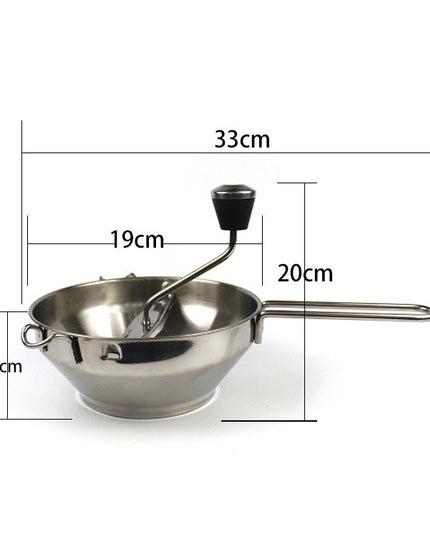 Rasnita Manuala pentru Fructe, din Otel Inoxidabil, Macinare Alimentelor pentru Bebelusi, 3 Discuri de Macinat, Presa, pentru Tocat Cartofi